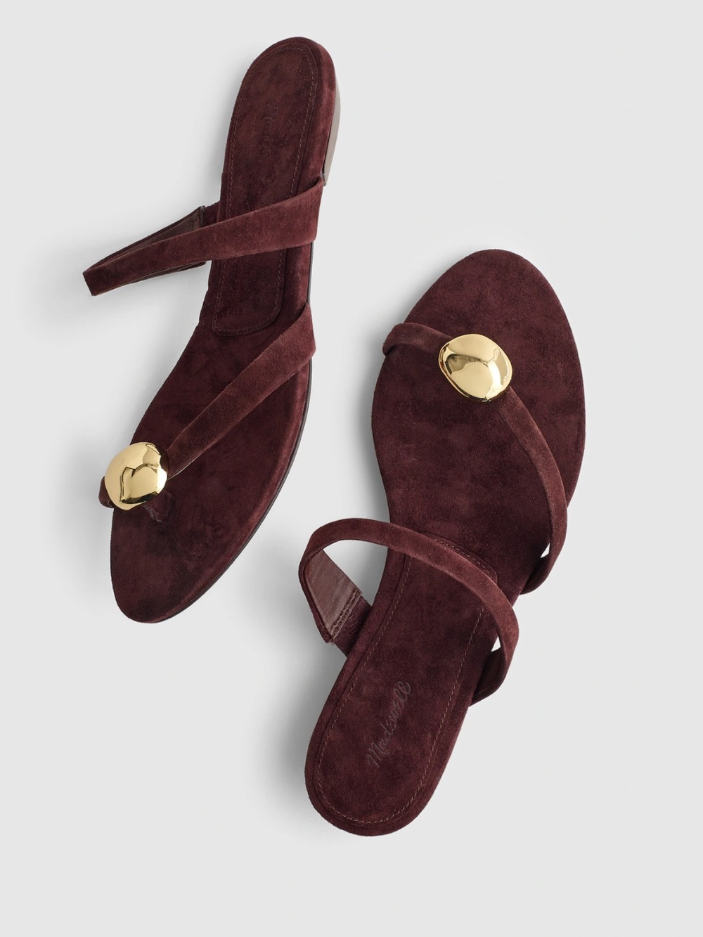 NEW Madewell Mila Organic Hardware Thong Sandal Espresso Bean suede NU902 size 8